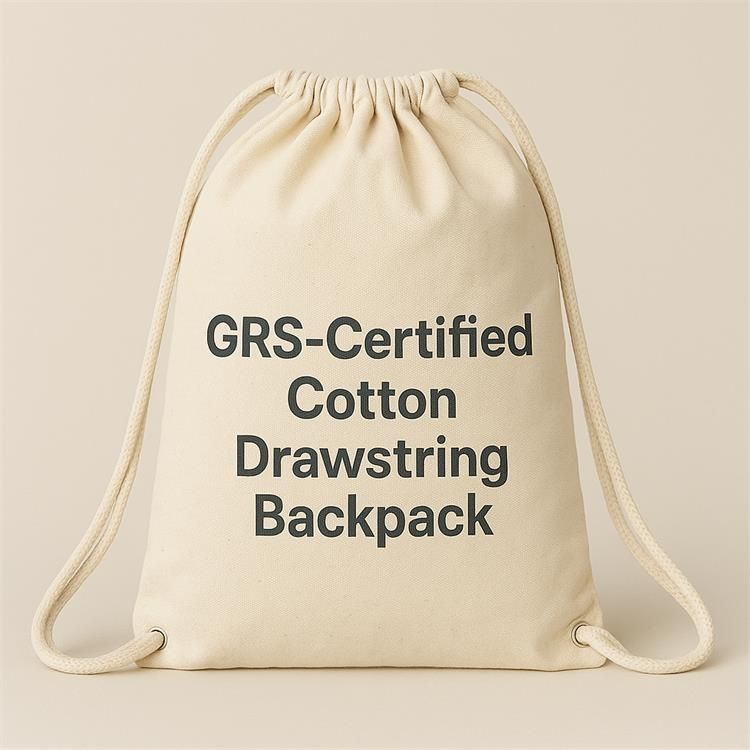 GRS-Certified Recycled Cotton Drawstring Backpack