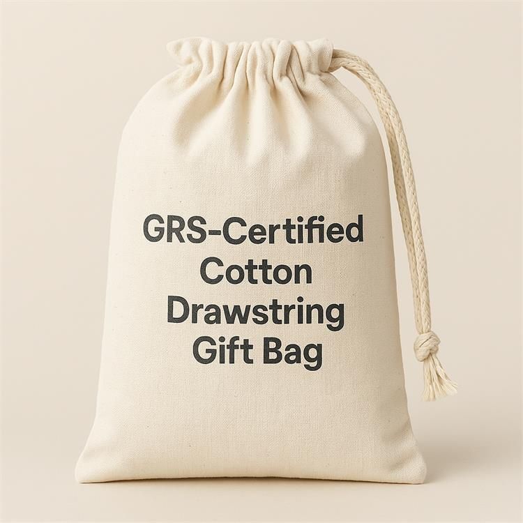 GRS-Certified  Cotton Drawstring Gift Bag